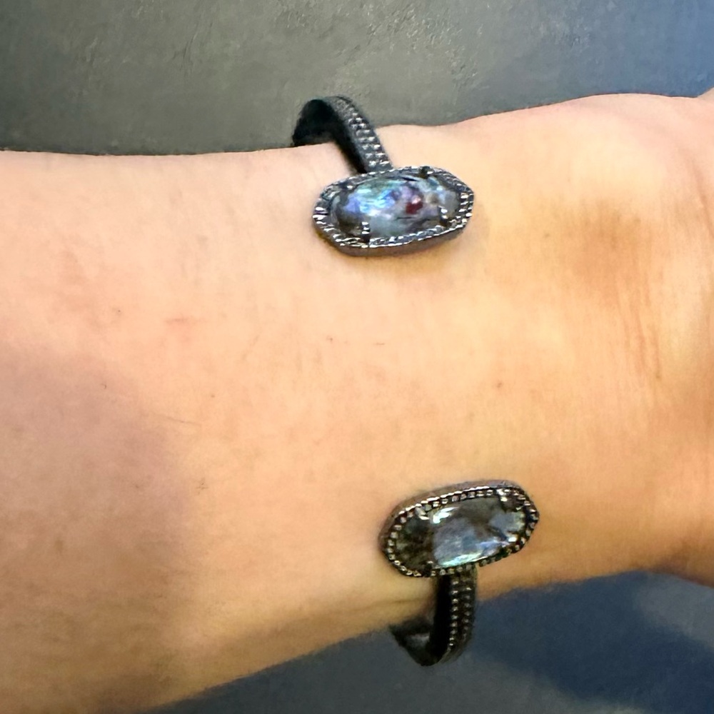 Kendra Scott Hematite Gray Double-Open Cuff Bracelet